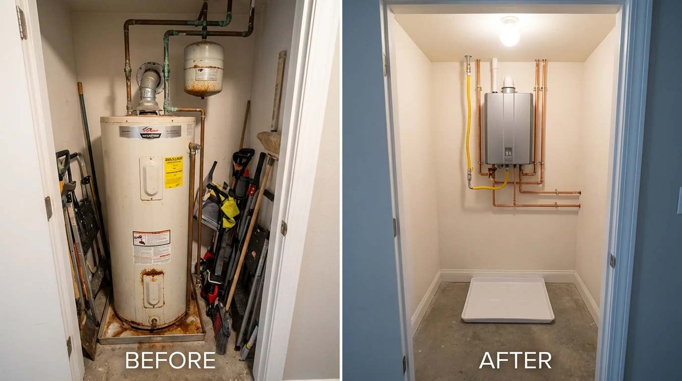 Tank water heater versus wall-mounted tankless unit comparison for Monmouth, OR homeowners